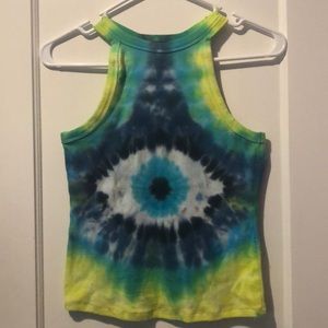 Tie Dyed Eyeball Crop Top